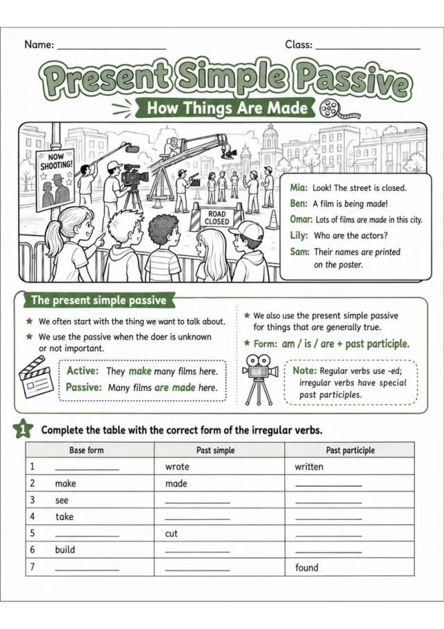 Present Simple Passive | Grade 5 Grammar Worksheet - WKS-ELA-grade-5-GRM-0076-EN grade 5 printable PDF preview