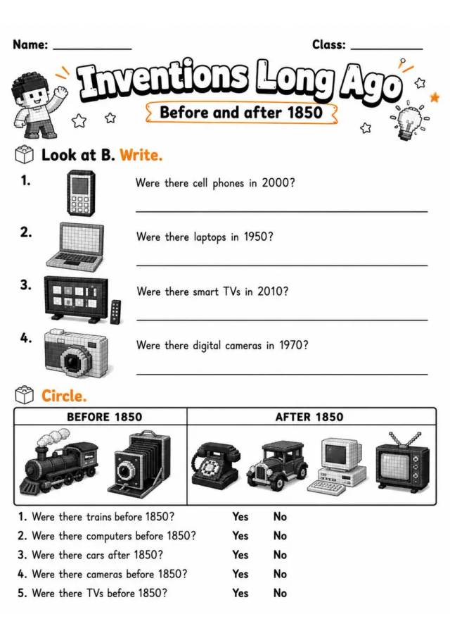 Inventions Long Ago | Grade 2 Reading Worksheet grade 2 printable PDF preview