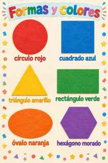 Lámina de formas y colores con papel recortado