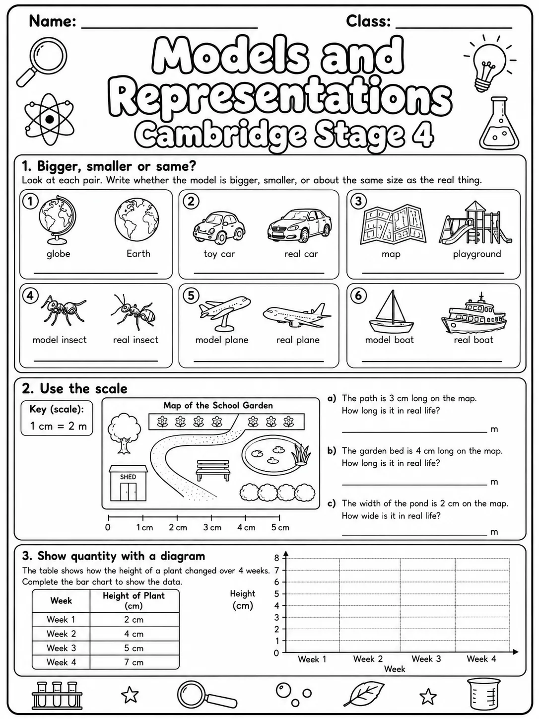 Models and Representations Cambridge Stage 4 printable Cambridge Primary Science Stage 4 worksheet preview from KiwiBee