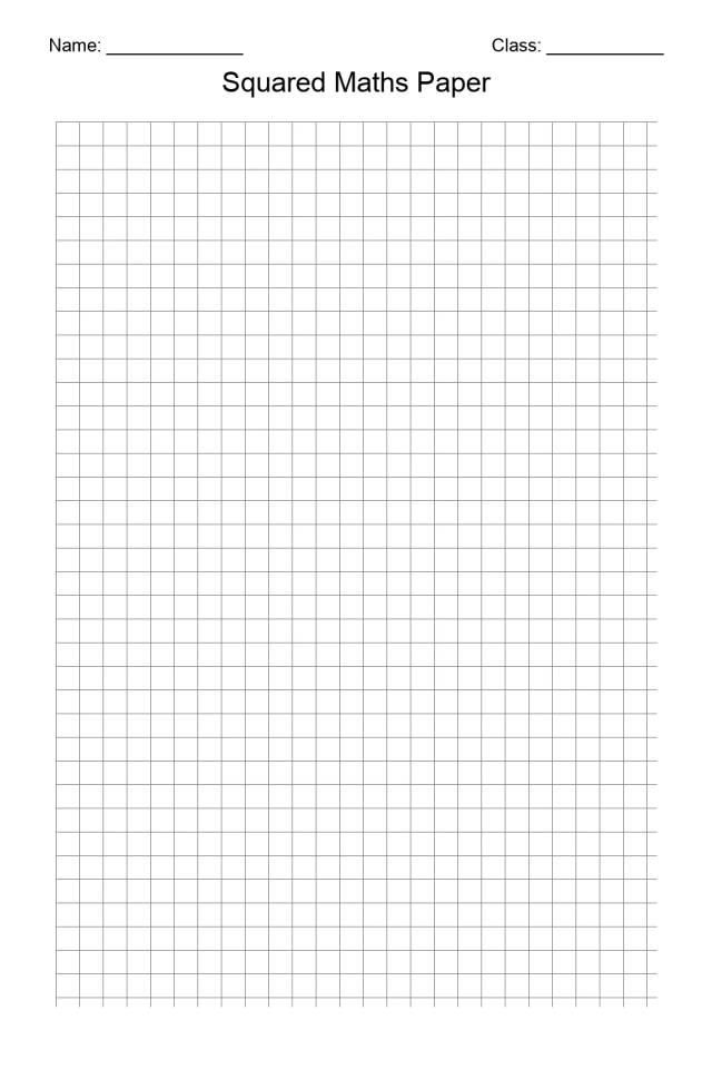 Free printable squared maths paper template with small 5 mm grid squares for school maths exercises