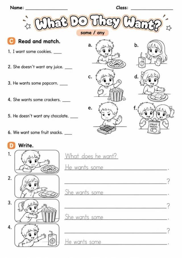 What Do They Want? | Grade 2 English Language Arts Worksheet grade 2 printable PDF preview