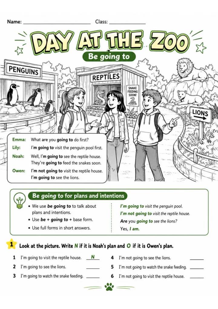 Be Going To Pack - 5 Worksheets | Grade 5 grade 5 printable PDF preview