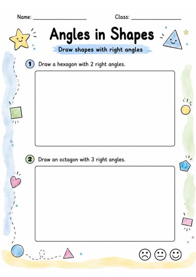 Angles in Shapes - Grade 3 Math Worksheet grade 3 printable PDF preview
