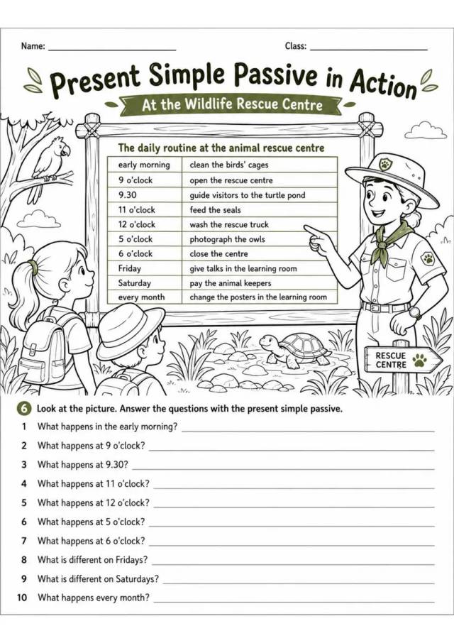 Present Simple Passive In Action | Grade 5 Grammar Worksheet grade 5 printable PDF preview