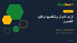 تزايد الدوال وتناقصها والقيم القصوى