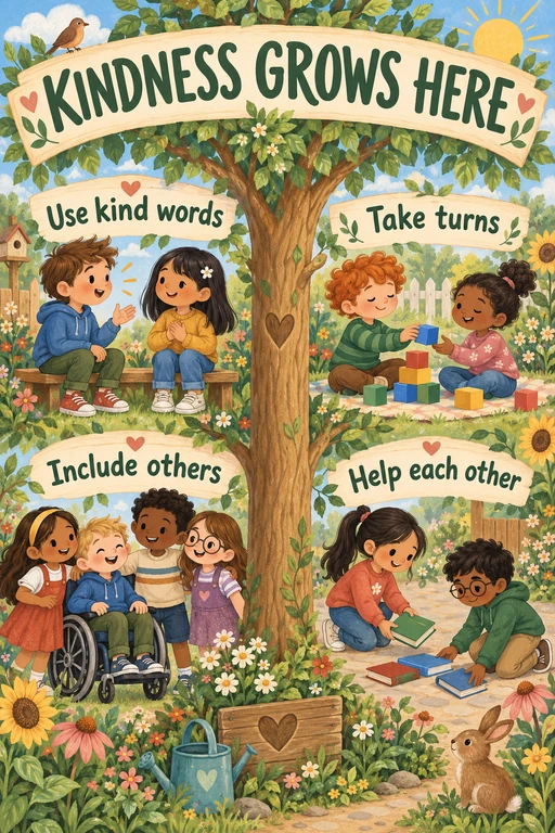 Gouache Kindness Garden Poster