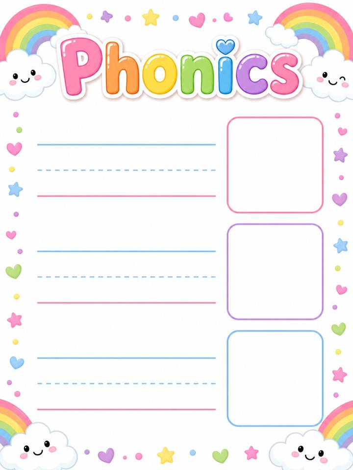 Phonics Writing Templates Pack — free printable Kindergarten English & Reading worksheet