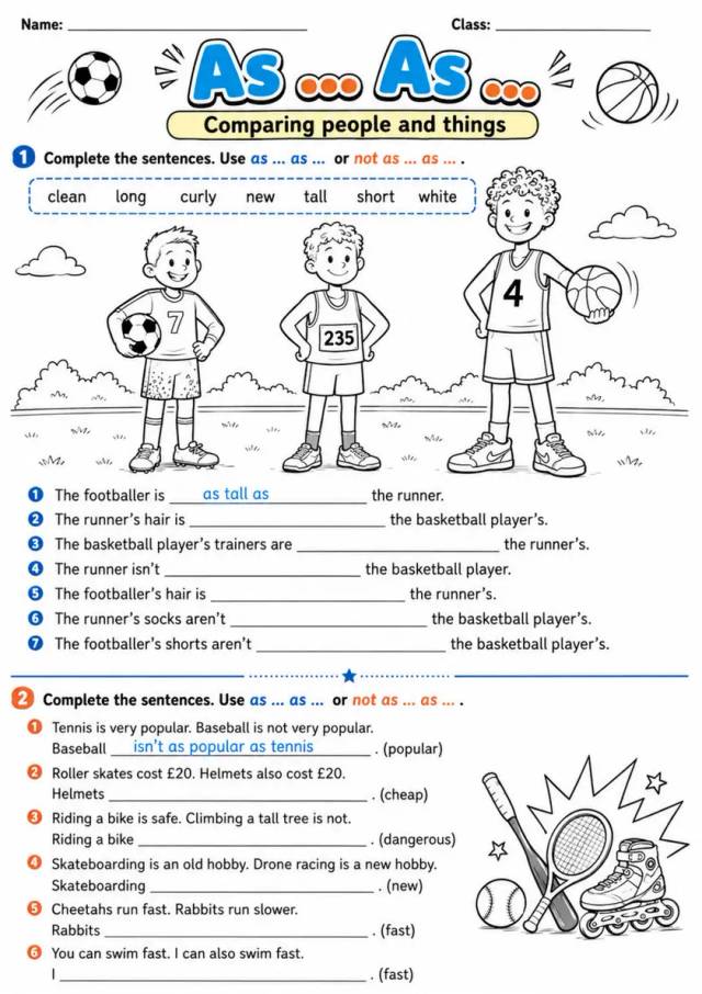 As ... As ... | Grade 5 Grammar Worksheet grade 5 printable PDF preview