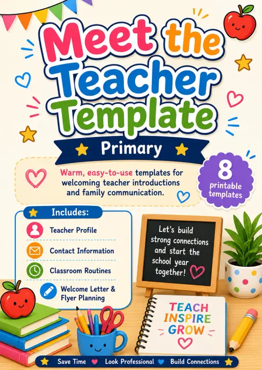 Meet the Teacher Template Worksheet Pack