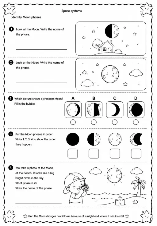 Identify Moon phases