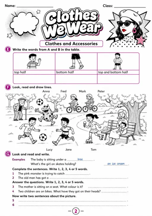 Cambridge MOVERS - Clothes We Wear - Practice 2 | Free Worksheet