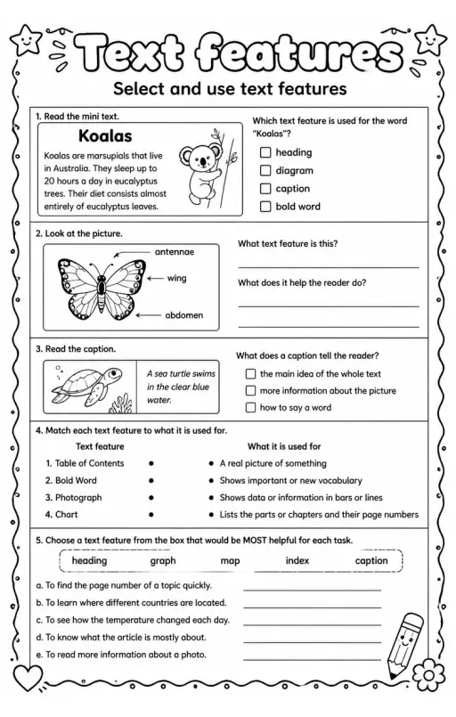 Select and use text features