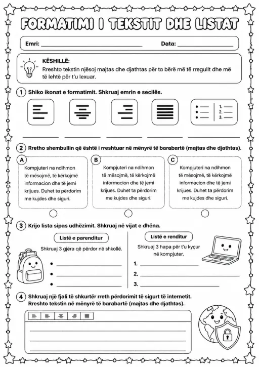 Formatimi i tekstit dhe listat