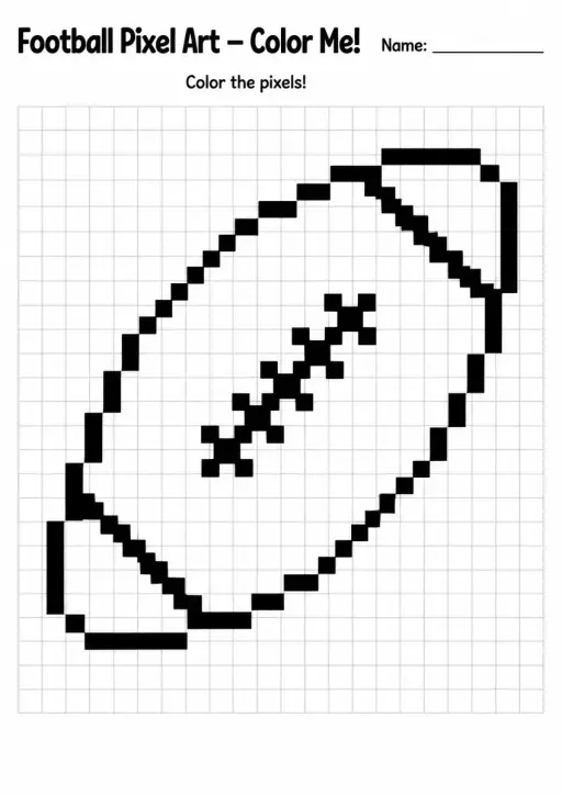 Football Pixel Art Coloring Page