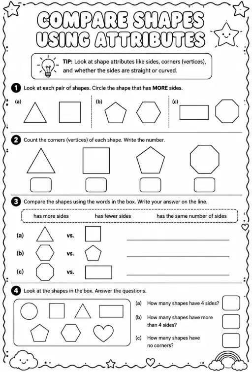 Compare shapes using attributes
