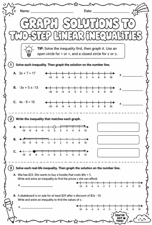 Graph solutions to two-step linear inequalities