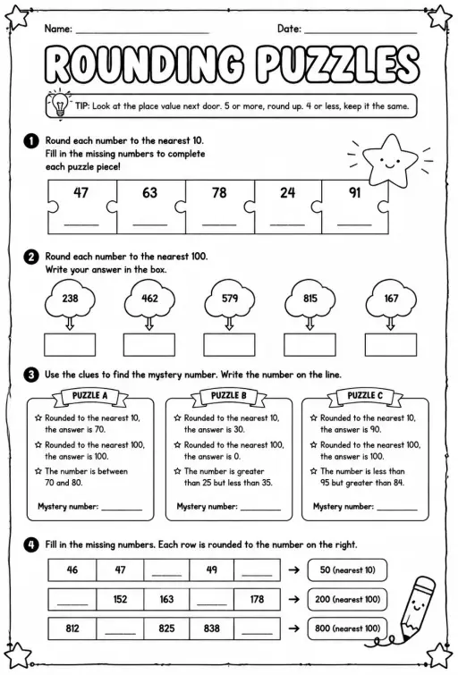 Rounding puzzles