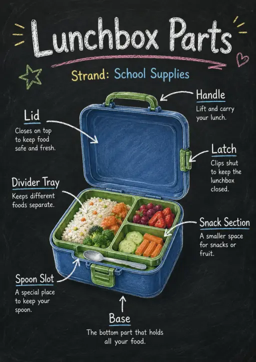 Lunchbox parts School Supplies Infographic