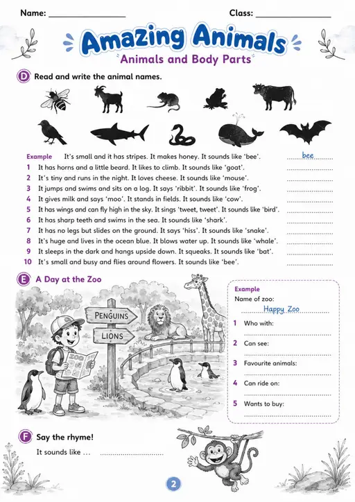 Cambridge MOVERS - Amazing Animals - Practice 2 | Free Worksheet