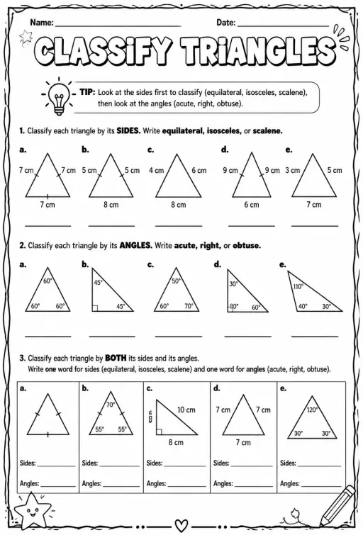 Classify triangles