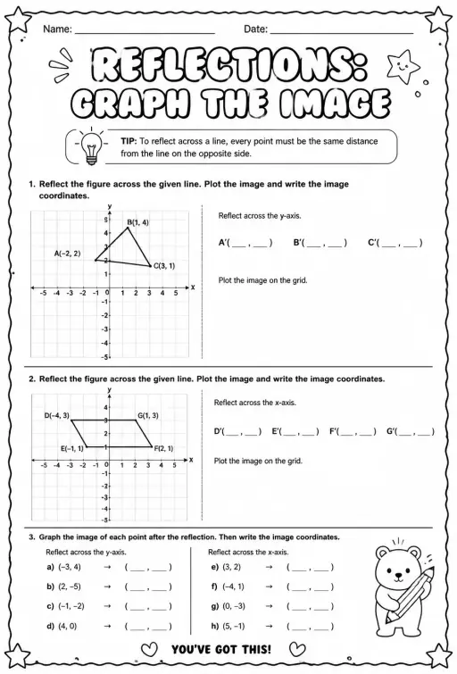 Reflections: graph the image