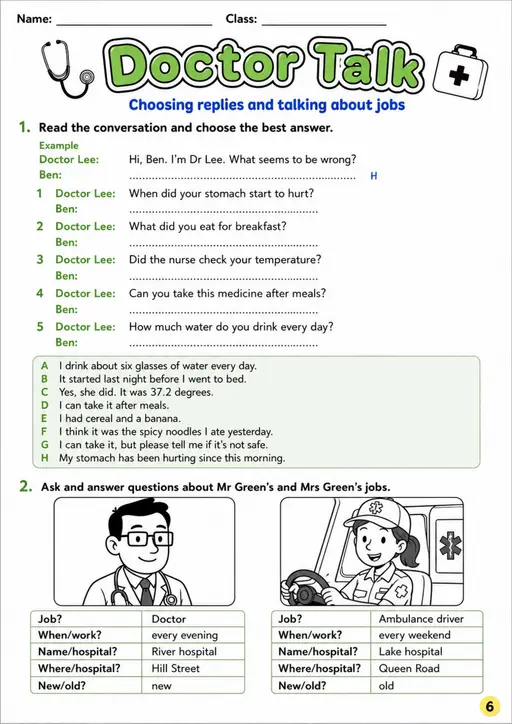 Cambridge Flyers - Doctor Talk | Free Worksheet