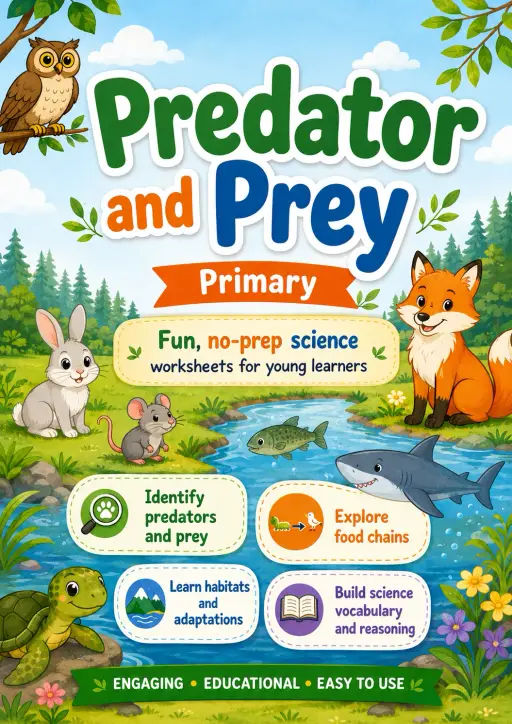 Predator and Prey Worksheet Pack