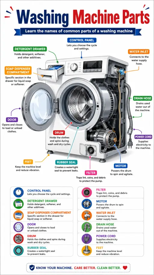 Washing Machine Parts Infographic