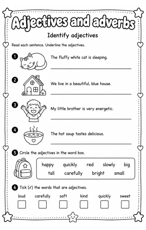 Identify adjectives