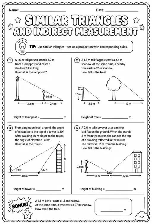 Similar triangles and indirect measurement