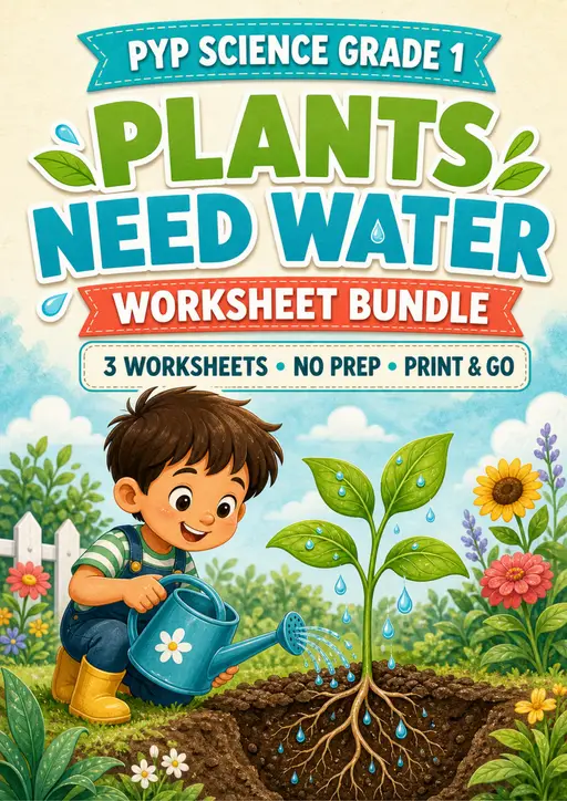 Plants Need Water Worksheets | Grade 1 PYP Science