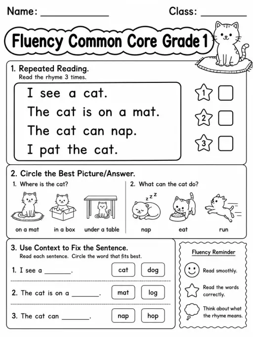 Fluency Common Core Grade 1