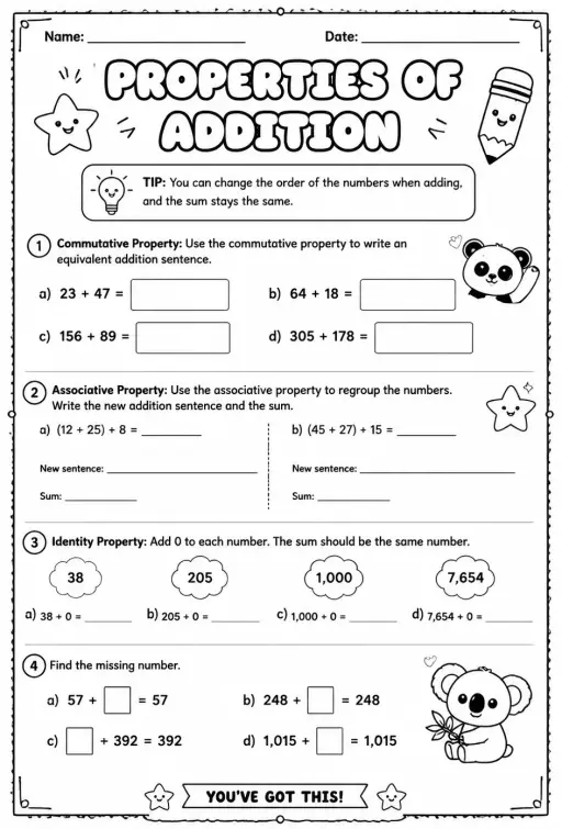 Properties of addition