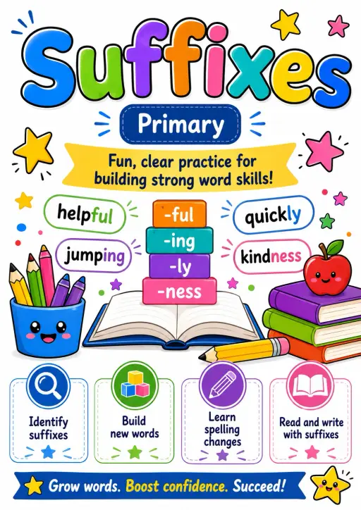 Suffixes Worksheet Pack