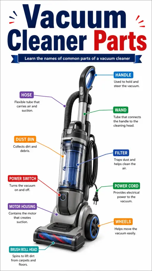 Vacuum Cleaner Parts Infographic