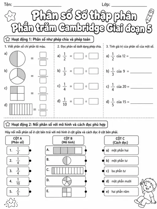 Phần trăm Cambridge Giai đoạn 5 - Gói bài tập 19