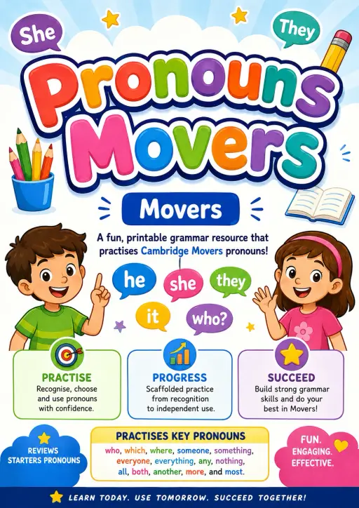 Pronouns Movers Grammar Worksheet Pack
