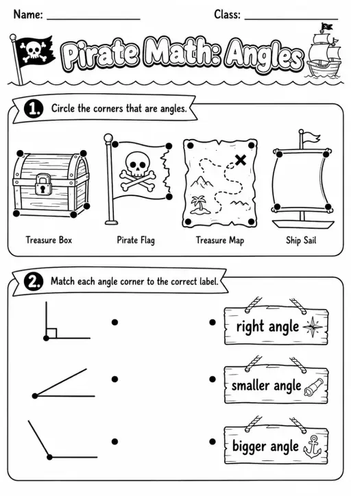 Pirate Math: Position and Direction Worksheet Pack