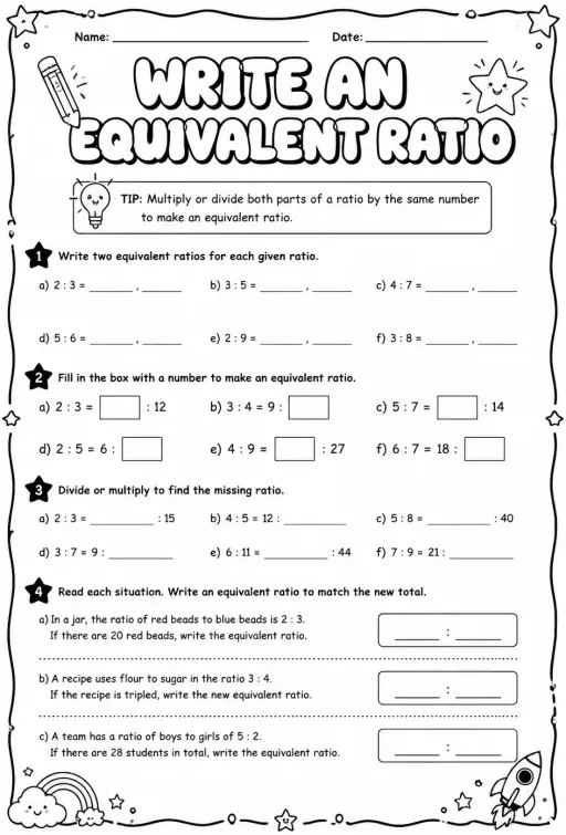 Write an equivalent ratio