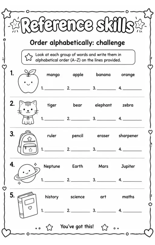 Order alphabetically: challenge