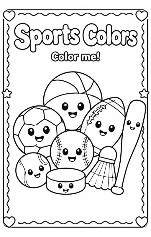 Sports Colors Coloring Page