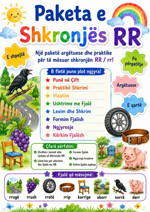 Albanian Letter Rr Phonics Worksheets Pack