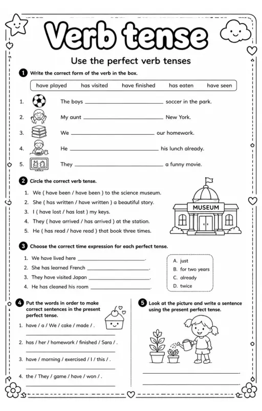 Use the perfect verb tenses