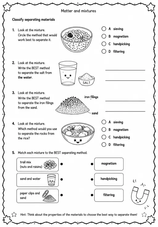 Classify separating materials