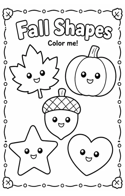 Fall Shapes Coloring Page