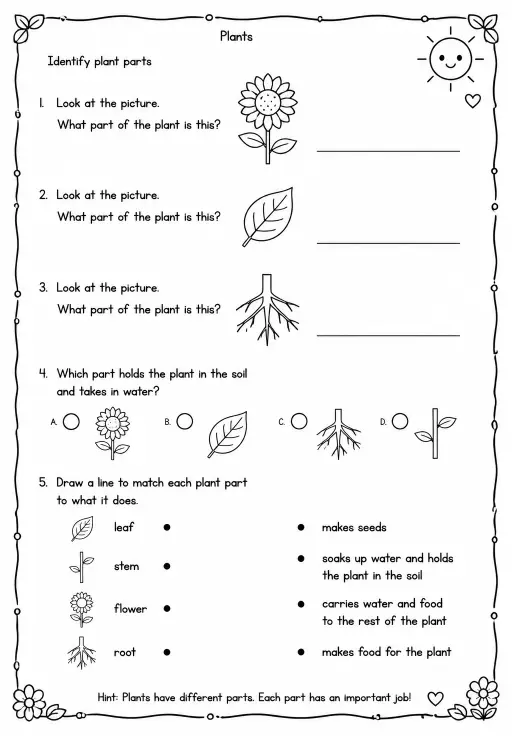 Identify plant parts