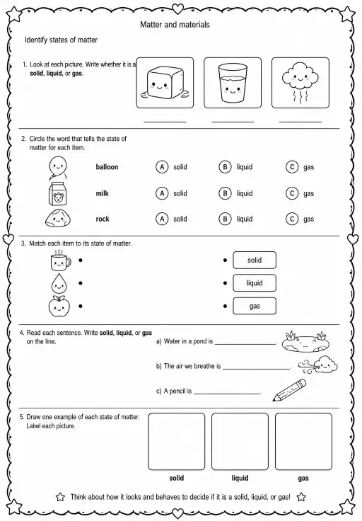 Identify states of matter