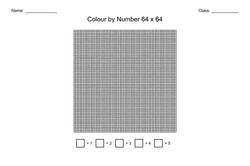 Pixel Colour-by-Number 64x64 (Blank)