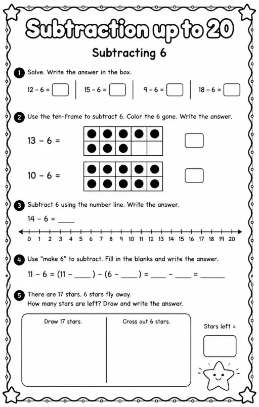 Subtracting 6